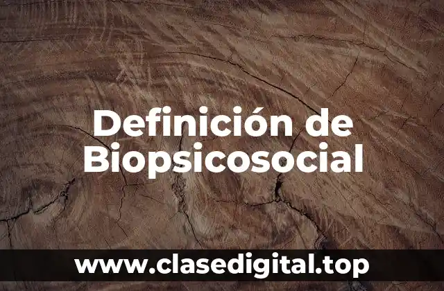Definición de Biopsicosocial