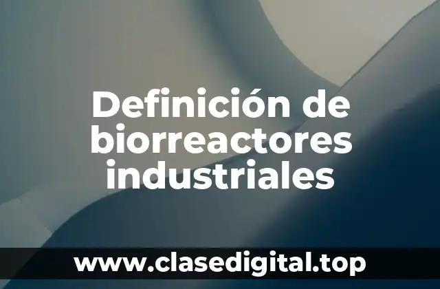 Definición de biorreactores industriales