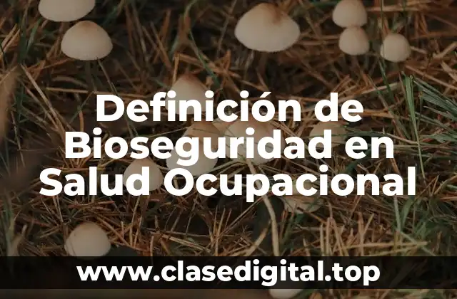 Definición de Bioseguridad en Salud Ocupacional