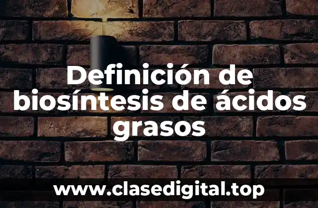 Definición de biosíntesis de ácidos grasos