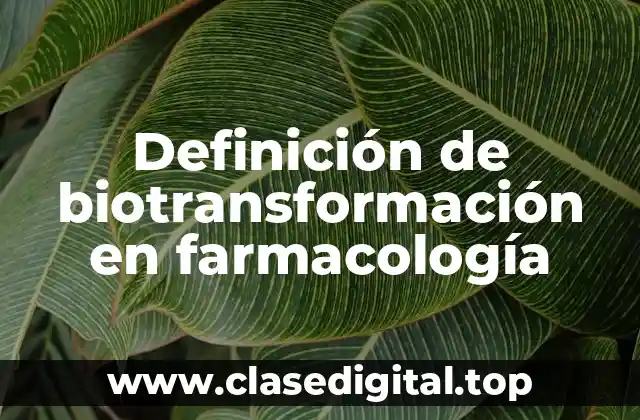 Definición de biotransformación en farmacología
