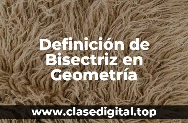 Definición de Bisectriz en Geometría