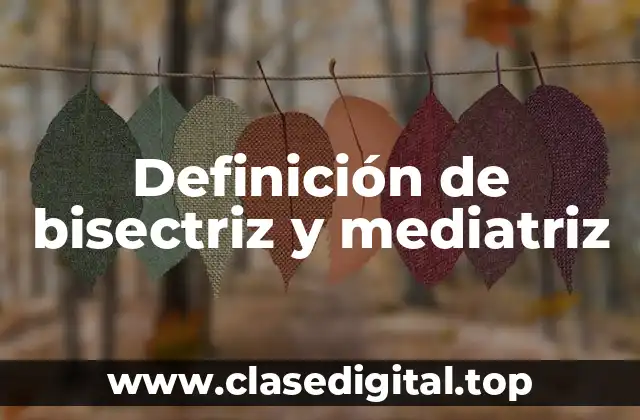 Definición de bisectriz y mediatriz