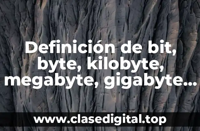 Definición de bit, byte, kilobyte, megabyte, gigabyte y terabyte