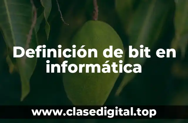 Definición de bit en informática