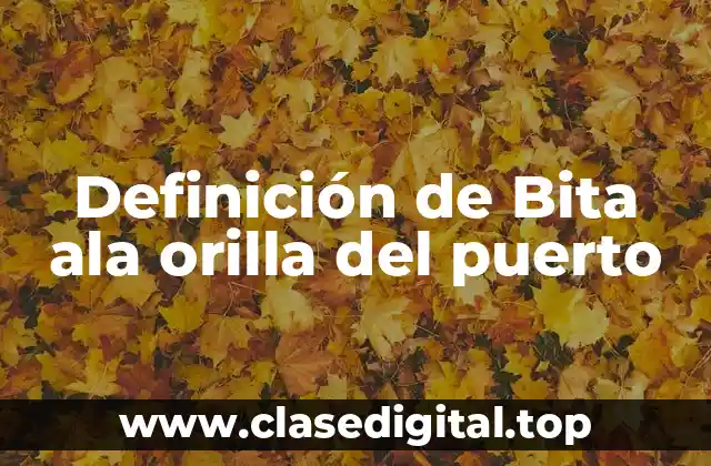 Definición de Bita ala orilla del puerto