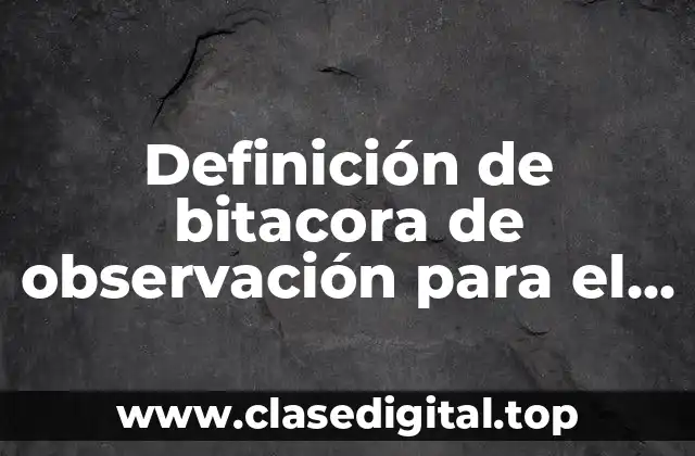 Definición de bitacora de observación para el análisis de puestos