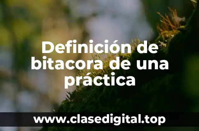 Definición de bitacora de una práctica