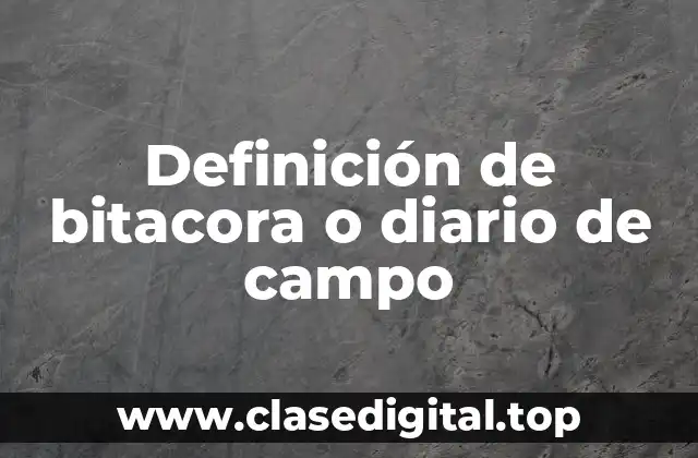 Definición de bitacora o diario de campo