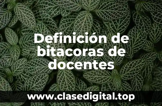 Definición de bitacoras de docentes