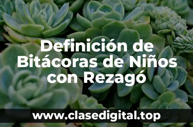 Definición de Bitácoras de Niños con Rezagó