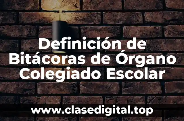 Ejemplos de Bitácoras de Órgano Colegiado Escolar