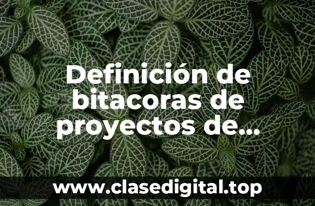 Ejemplos de bitacoras de proyectos de investigación