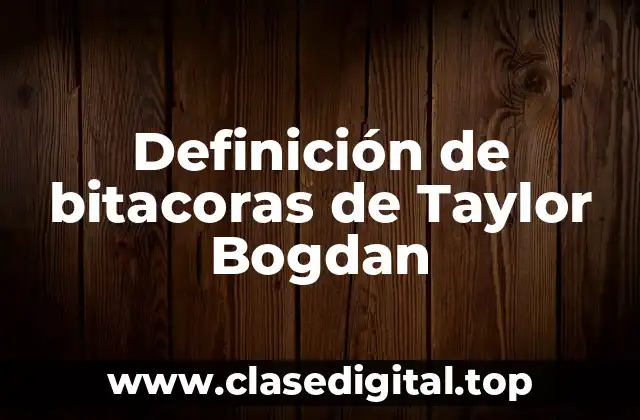 Ejemplos de bitacoras de Taylor Bogdan