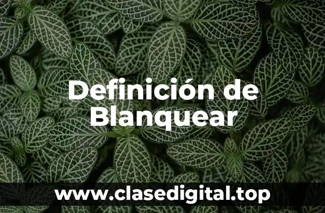 Definición de Blanquear
