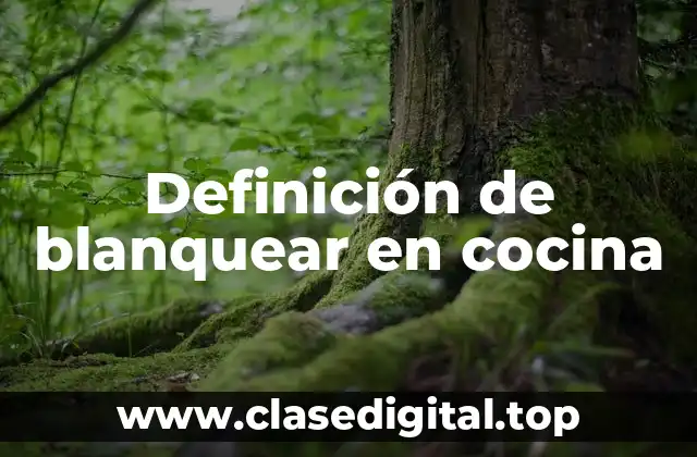 Definición de blanquear en cocina