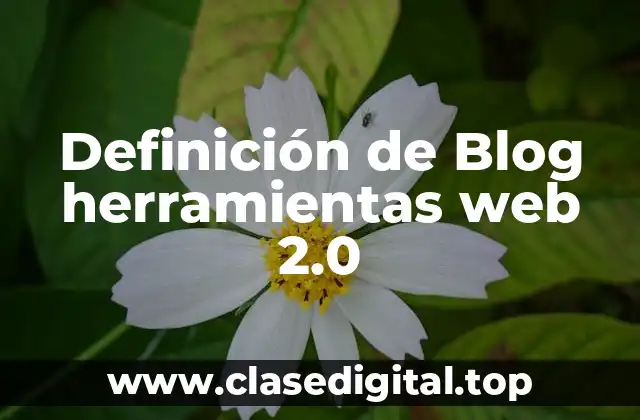 Definición de Blog herramientas web 2.0