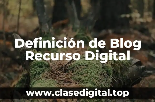 Definición de Blog Recurso Digital