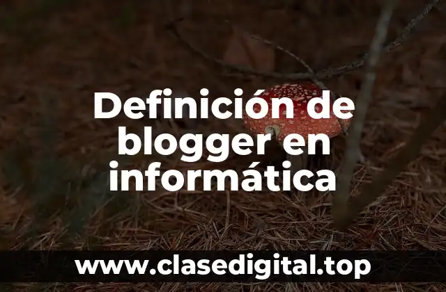 Definición de blogger en informática