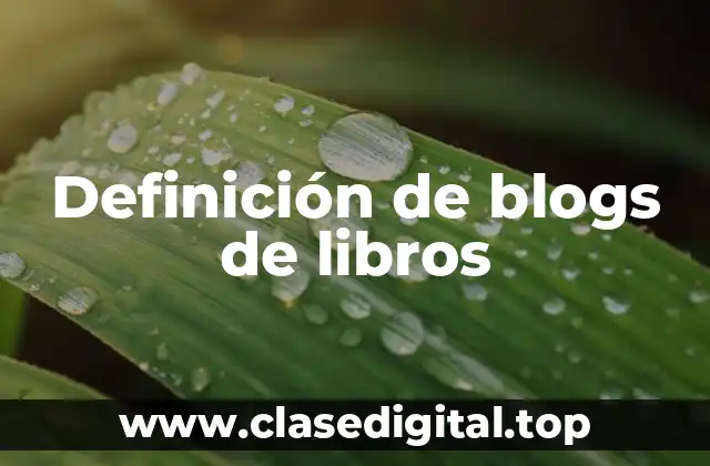Ejemplos de blogs de libros