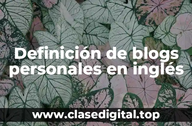 Definición de blogs personales en inglés