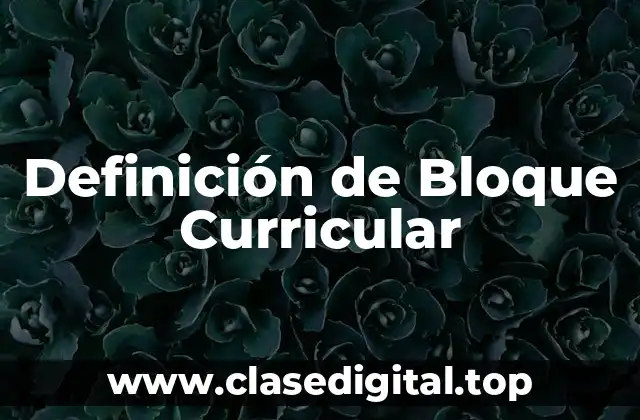 Definición técnica de bloque curricular
