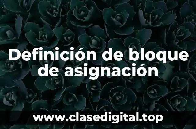 Definición de bloque de asignación