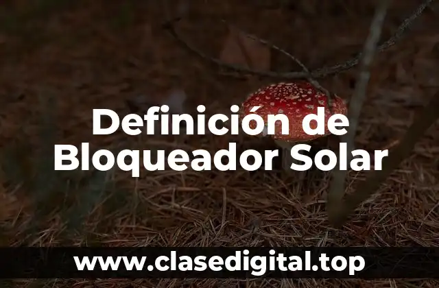 Definición de Bloqueador Solar