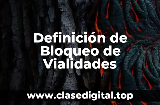 Definición de Bloqueo de Vialidades