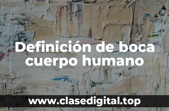 Definición de boca cuerpo humano