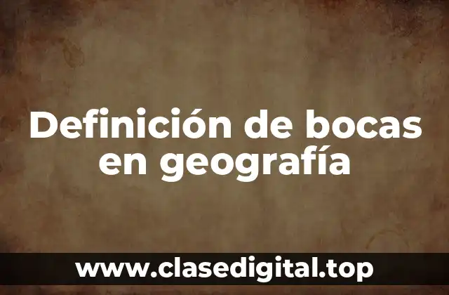 Definición de bocas en geografía