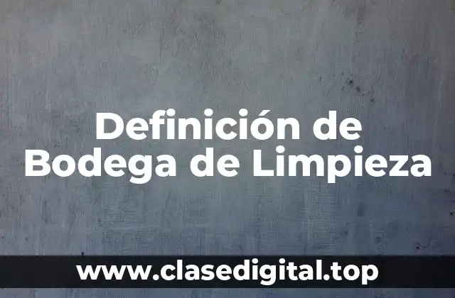 Definición de Bodega de Limpieza