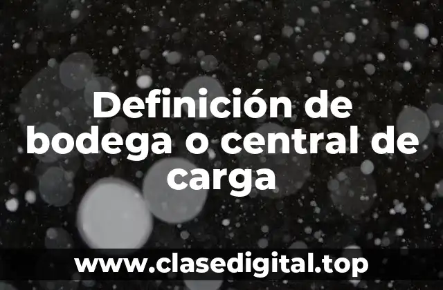 Definición de bodega o central de carga
