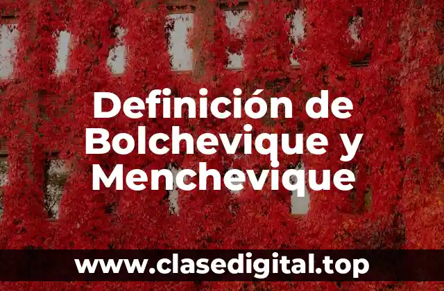 Definición de Bolchevique y Menchevique