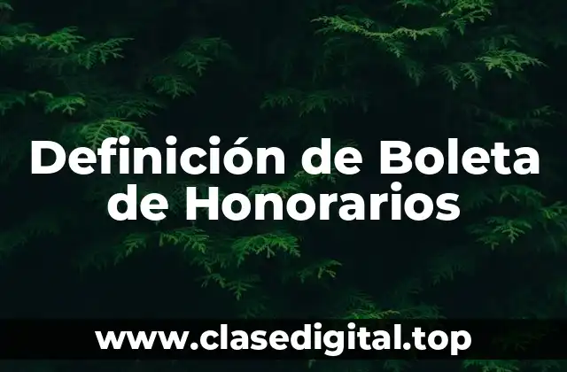 Definición de Boleta de Honorarios