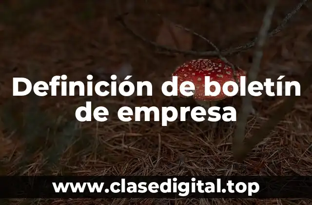 Definición de boletín de empresa