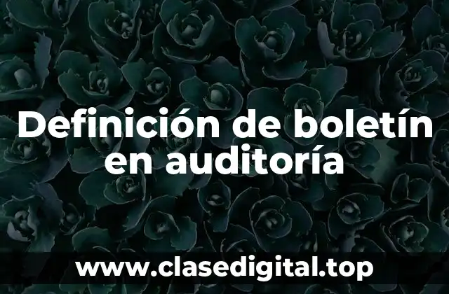 Definición de boletín en auditoría