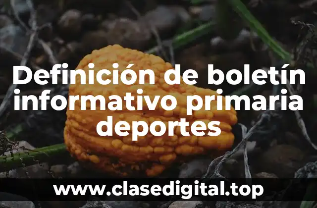 Definición de boletín informativo primaria deportes