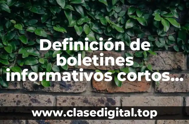 Definición de boletines informativos cortos de bullying