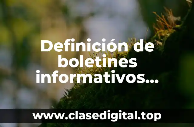 Definición de boletines informativos sociales