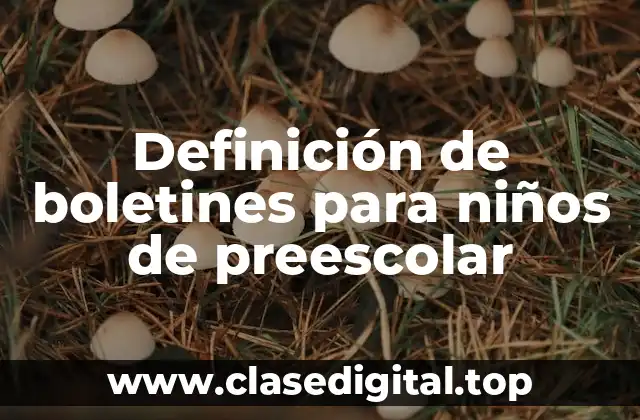 Definición de boletines para niños de preescolar