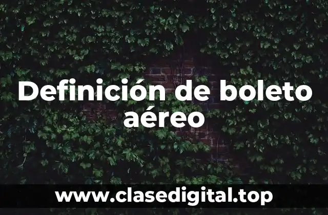 Definición de boleto aéreo