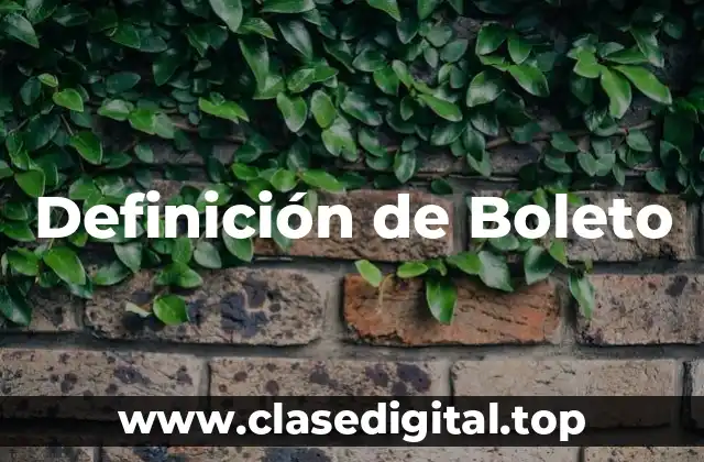 Definición de Boleto