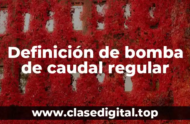 Definición de bomba de caudal regular