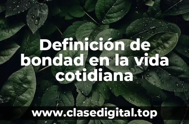 Definición de bondad en la vida cotidiana