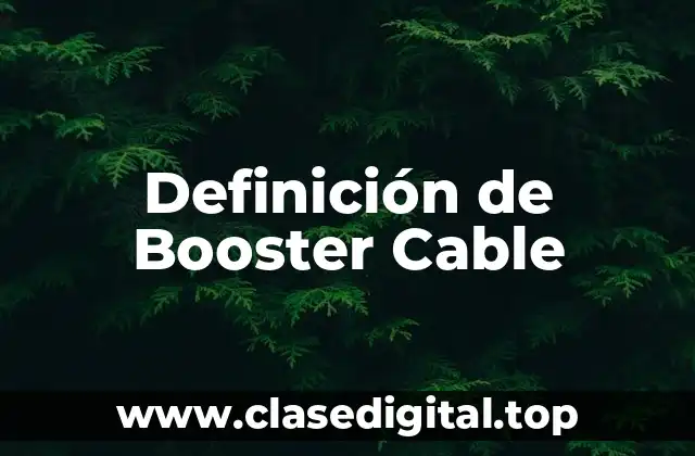 Definición de Booster Cable