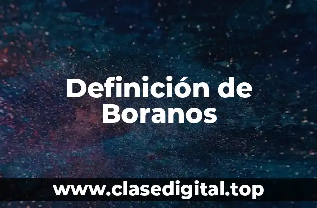 Definición de Boranos