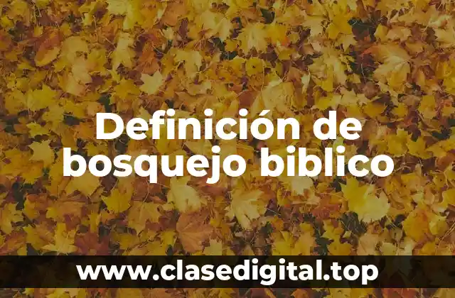 Definición de bosquejo biblico