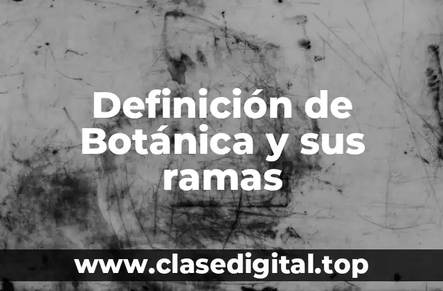Definición de Botánica y sus ramas