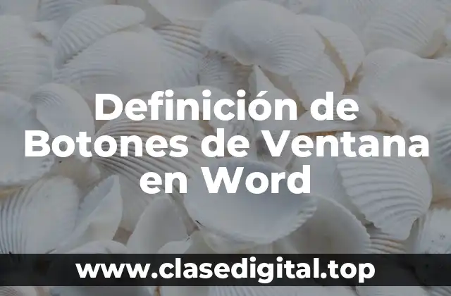 Definición de Botones de Ventana en Word